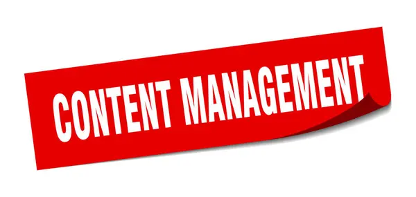 Sticker voor contentbeheer. content management vierkant teken. content management. schilmachine — Stockvector