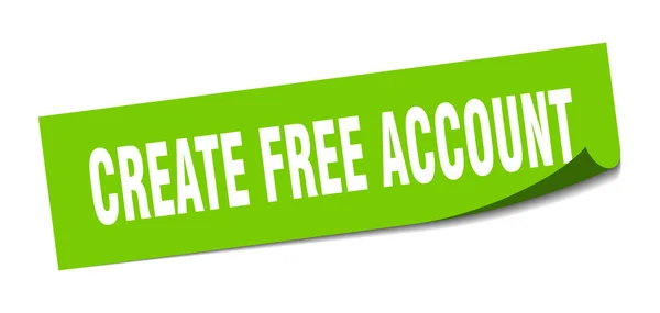 Создать бесплатную учетную запись. создать бесплатный квадратный знак учетной записи. создать бесплатный аккаунт. peeler — стоковый вектор