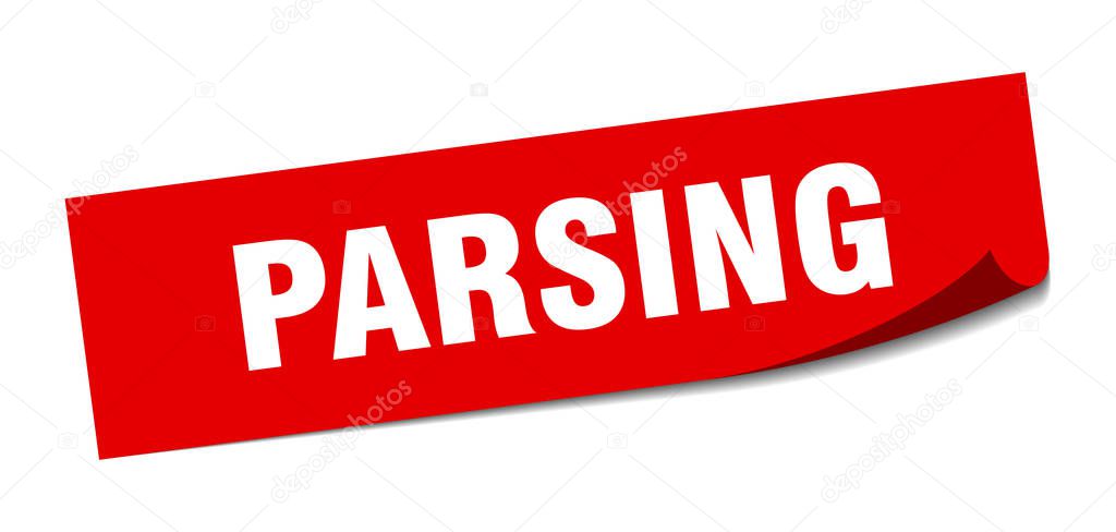 parsing sticker. parsing square sign. parsing. peeler
