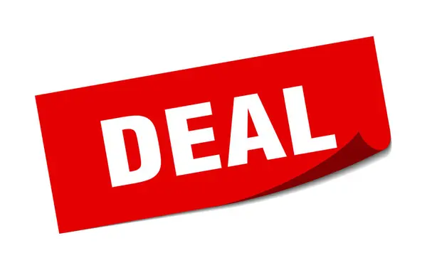 Deal sticker. deal square sign. deal. peeler — Stock vektor