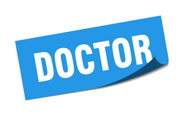 Dokter sticker. Een vierkant bord. Dokter. schilmachine — Stockvector