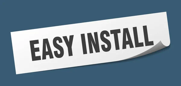 Easy install sticker. easy install square sign. easy install. peeler — Stock Vector