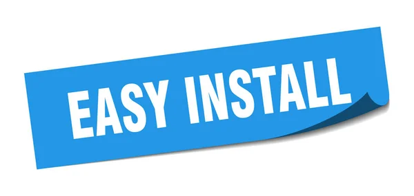 Easy install sticker. easy install square sign. easy install. peeler — 스톡 벡터