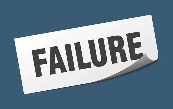 Αυτοκόλλητο αποτυχίας. Σημάδι αποτυχίας τετράγωνο. αποτυχία. αποφλοιωτής — Διανυσματικό Αρχείο