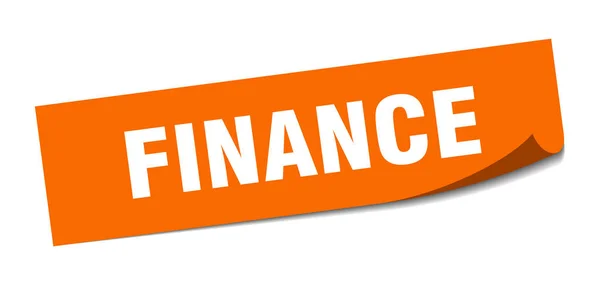 Pénzügyi matrica. finanszírozás négyzet jel. finanszírozás. hámozó — Stock Vector