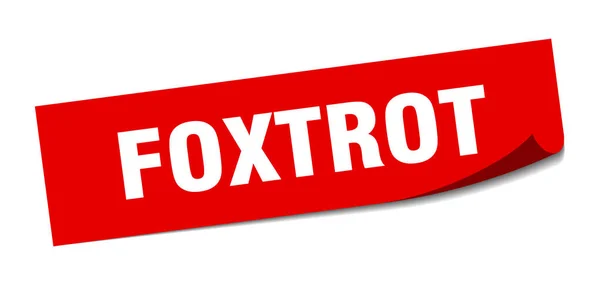 Foxtrot sticker. foxtrot square sign. foxtrot. peeler — Stock Vector