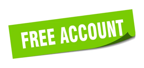 Free account stiker. Бесплатный счет квадратный знак. бесплатный счет. peeler — стоковый вектор