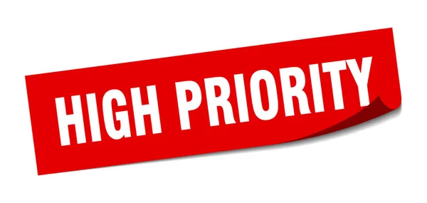 High priority sticker. high priority square sign. high priority. peeler — Stock vektor