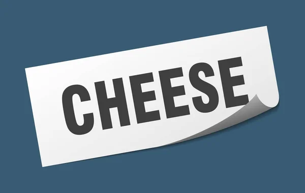 Peynir etiketi. Peynir karesi işareti. Peynir. Soyucu — Stok Vektör