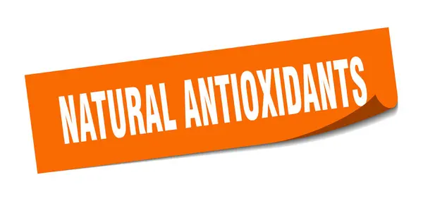 Adesivo antioxidantes naturais. antioxidantes naturais sinal quadrado. antioxidantes naturais. descascador — Vetor de Stock