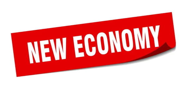 New economy sticker. new economy square sign. new economy. peeler — Stock vektor