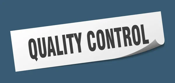 Pegatina de control de calidad. señal cuadrada de control de calidad. control de calidad. pelador — Vector de stock