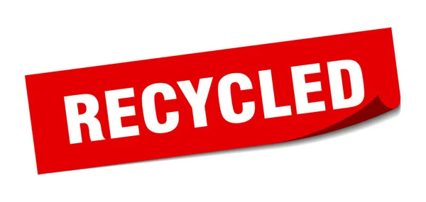 Autocollant recyclé. panneau carré recyclé. recyclé. éplucheur — Image vectorielle