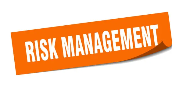 Etiqueta de gestão de risco. gestão de risco sinal quadrado. gestão de riscos. descascador — Vetor de Stock