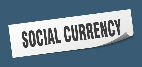 Aufkleber mit sozialer Währung. soziale Währung quadratische Zeichen. Sozialwährung. Schäler — Stockvektor