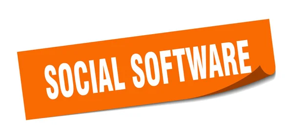Pegatina de software social. software social signo cuadrado. software social. pelador — Vector de stock