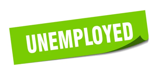 Αυτοκόλλητο ανεργίας. Ανεργία τετράγωνο σημάδι. άνεργοι. αποφλοιωτής — Διανυσματικό Αρχείο