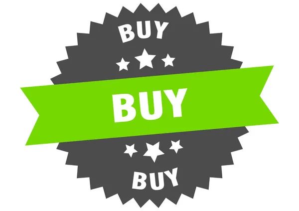 Comprar sinal. comprar etiqueta banda circular. adesivo de compra redonda — Vetor de Stock