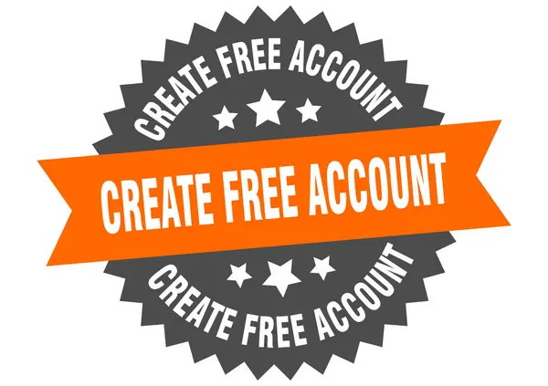 Maak gratis account teken. maak gratis account circulaire band label. ronde maken gratis account sticker — Stockvector