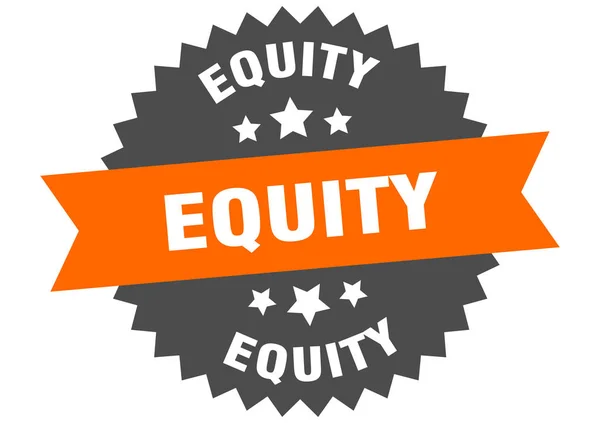 Signe d'équité. equity label de groupe circulaire. autocollant d'équité ronde — Image vectorielle