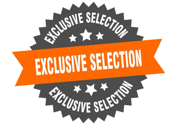 Exclusief selectieteken. exclusieve selectie circulaire band label. ronde exclusieve selectie sticker — Stockvector