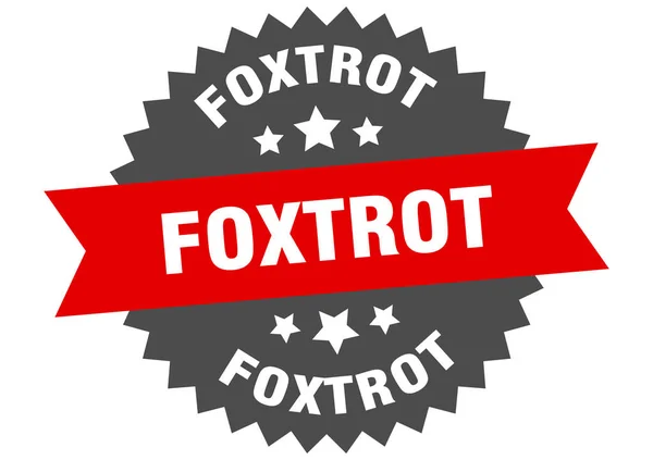 Foxtrot sign. foxtrot circular band label. round foxtrot sticker — Stock Vector