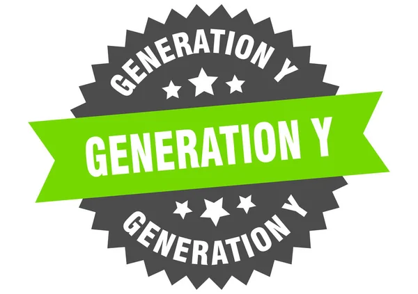Знак поколения Y. Лейбл Generation y Lar Band. круглое поколение y — стоковый вектор