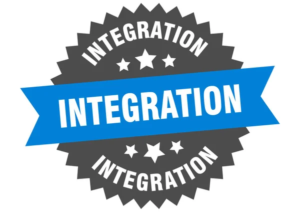 Integreringsskylt. Integrationsmärkning av cirkulära band. rund integrationsdekal — Stock vektor