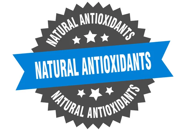 Natural antioxidants sign. natural antioxidants circular band label. round natural antioxidants sticker — Stock Vector