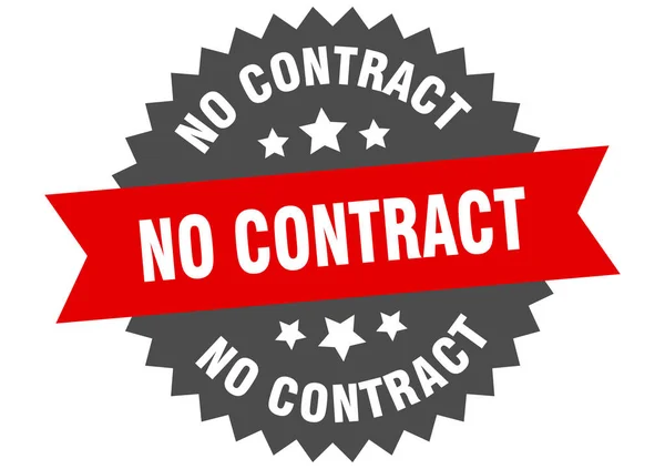 Pas de contrat. Pas de label de groupe circulaire contractuel. autocollant rond sans contrat — Image vectorielle