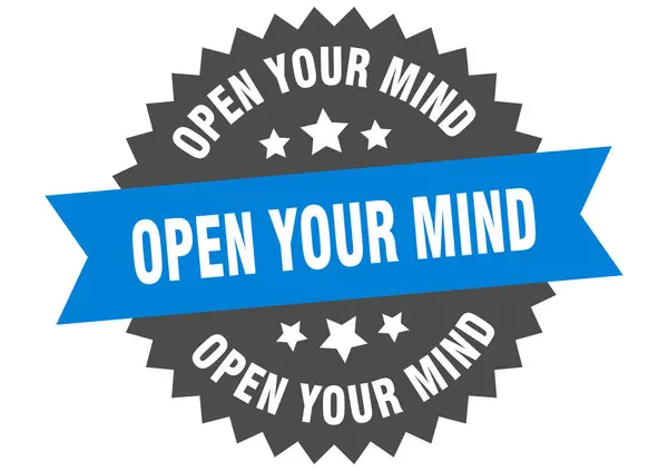 Otwórz swój znak umysłu. otwórz swój krągły krąg myślowy. Otwórz naklejkę na umysł. — Wektor stockowy