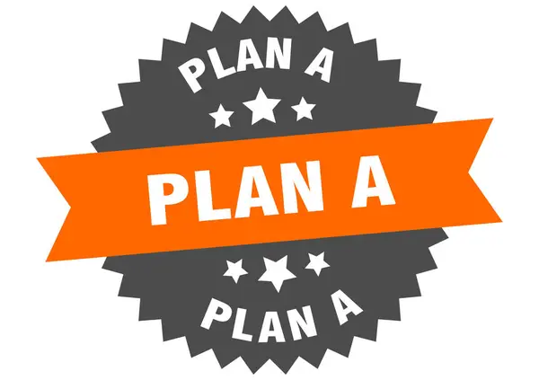 Plan een teken. plan een circulair bandlabel. rond plan een sticker — Stockvector