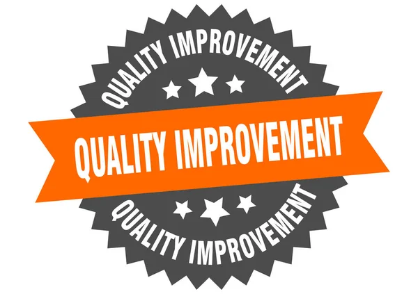 Signe d'amélioration de la qualité. label de bande circulaire d'amélioration de qualité. autocollant d'amélioration de qualité ronde — Image vectorielle