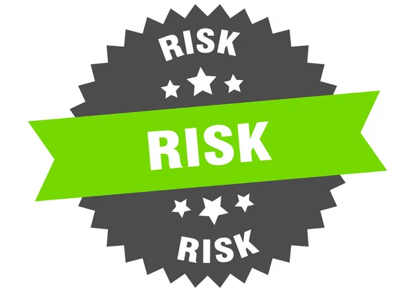 Signo de riesgo. etiqueta de banda circular de riesgo. pegatina de riesgo redondo — Vector de stock