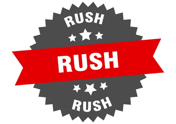 Rush sign. rush circular band label. round rush sticker — ストックベクタ