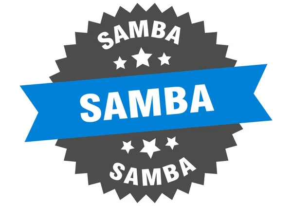 Signo de samba. etiqueta de banda circular samba. pegatina redonda de samba — Archivo Imágenes Vectoriales