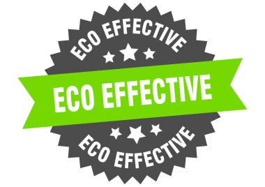 Çevresel etkenler. Eko etkili dairesel bant etiketi. yuvarlak eko etkin etiket