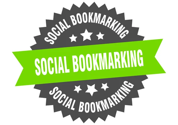 Sociaal bladwijzer. social bookmarking circulaire band label. ronde social bookmarking sticker — Stockvector