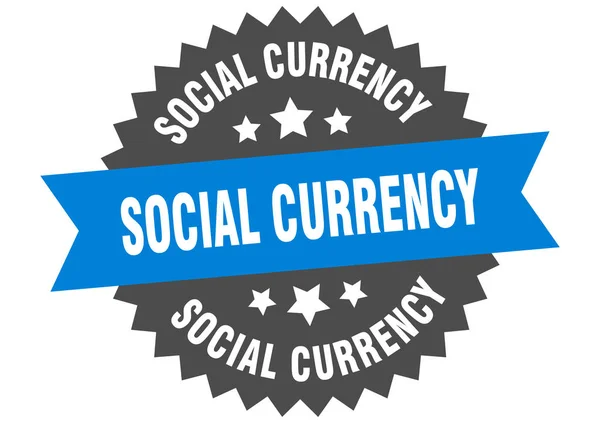 Signo de moneda social. etiqueta de banda circular moneda social. pegatina redonda moneda social — Vector de stock