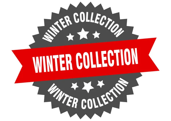Winterkollektionsschild. Winterkollektion kreisförmiges Band Etikett. runde Winter Kollektion Aufkleber — Stockvektor