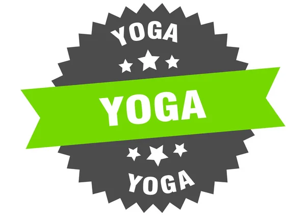 Σύμβολο γιόγκα. Yoga κυκλική ετικέτα μπάντα. στρογγυλό αυτοκόλλητο γιόγκα — Διανυσματικό Αρχείο