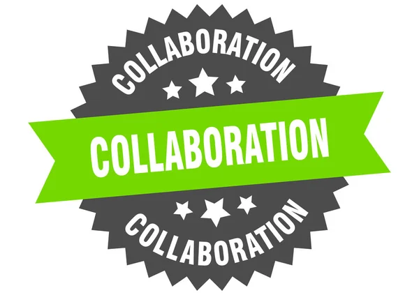 Σύμβολο συνεργασίας. συνεργασία κυκλική μπάντα ετικέτα. στρογγυλό αυτοκόλλητο συνεργασίας — Διανυσματικό Αρχείο
