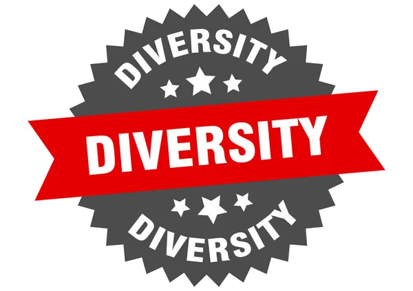 Signo de diversidad. etiqueta de banda circular diversidad. etiqueta engomada diversidad redonda — Vector de stock