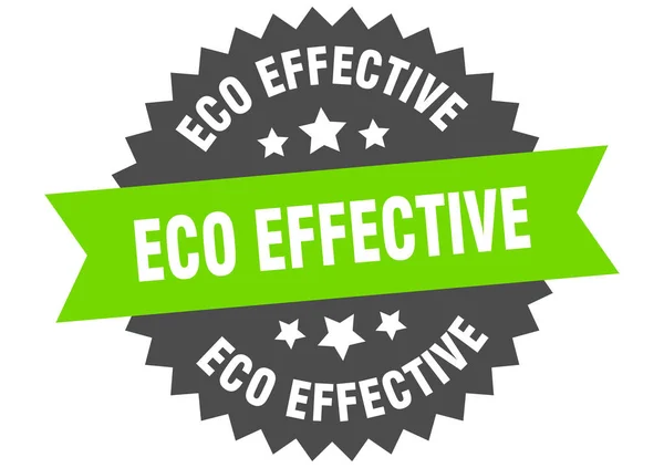 Sinal de eco eficaz. rótulo de banda circular eco eficaz. adesivo eco eficaz redondo — Vetor de Stock