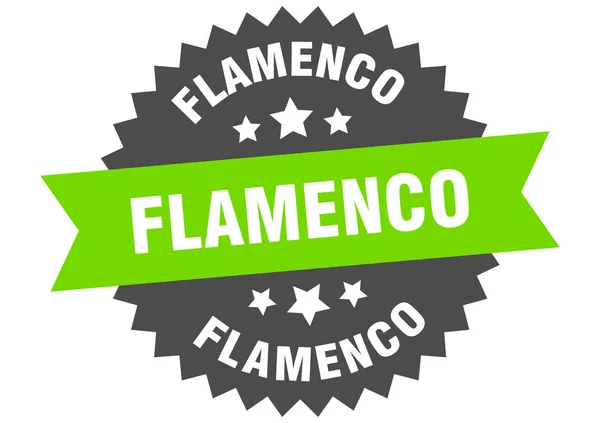 Signo flamenco. etiqueta de banda circular flamenca. pegatina redonda de flamenco — Archivo Imágenes Vectoriales