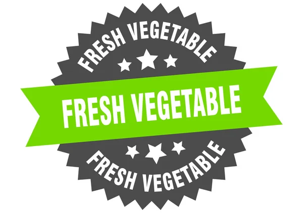 Čerstvé zeleninové znamení. čerstvý zeleninový kruhový štítek. kulaté čerstvé zeleninové nálepky — Stockový vektor