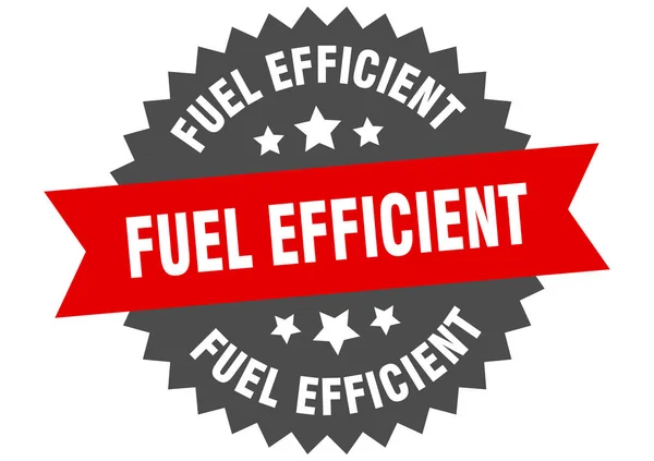 Señal de eficiencia de combustible. etiqueta de banda circular de bajo consumo. etiqueta engomada redonda de bajo consumo — Archivo Imágenes Vectoriales