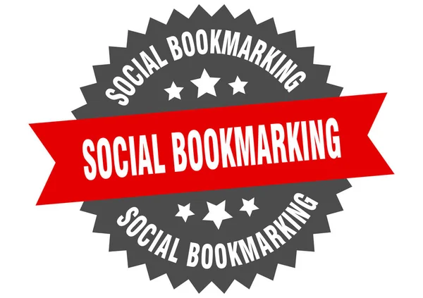Social Bookmarking Zeichen. Social Bookmarking kreisförmiges Band-Label. Runde Social Bookmarking Aufkleber — Stockvektor