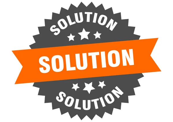 Sinal de solução. solução etiqueta banda circular. etiqueta redonda da solução —  Vetores de Stock