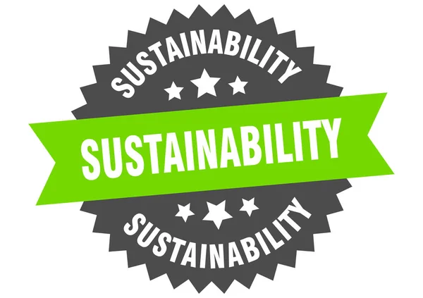 Nachhaltigkeitszeichen. Nachhaltigkeitskreisband-Label. Runde Nachhaltigkeits-Plakette — Stockvektor